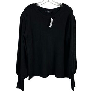 NY&C Black Bishop Sleeve Star Sweater L NWT